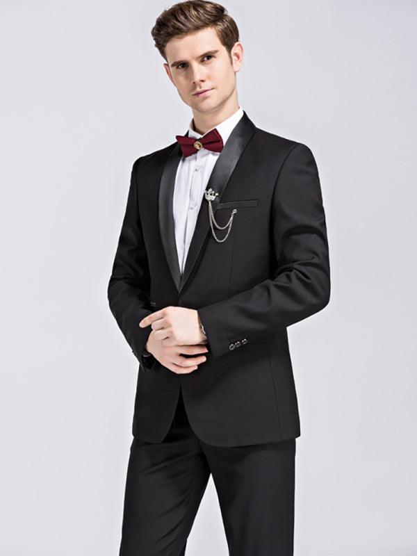Men's Stylish Lapel Collar Business Suit - Skijnn UK