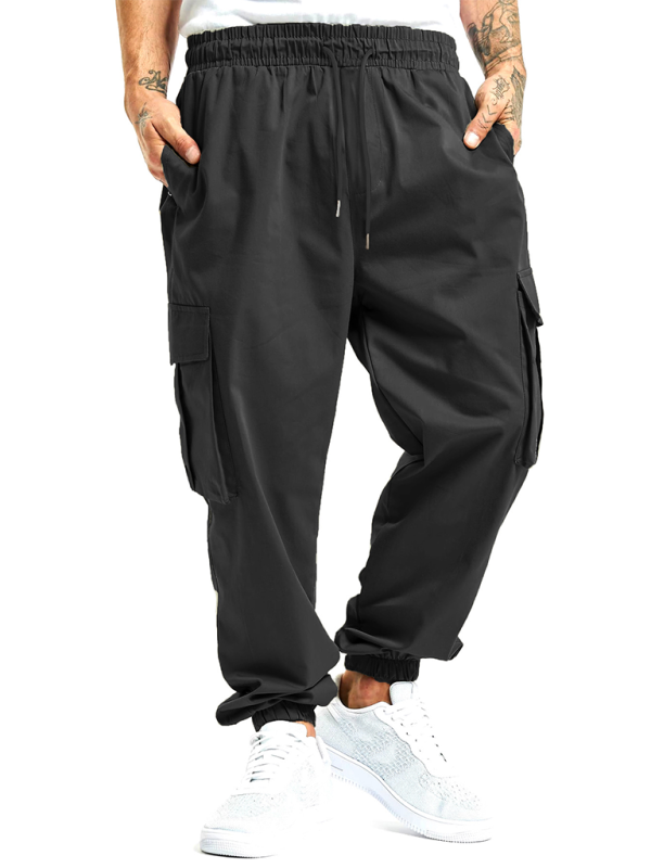 New Men's Overalls Drawstring Multi-Pocket Outdoor Thin Casual Pants - Skijnn UK